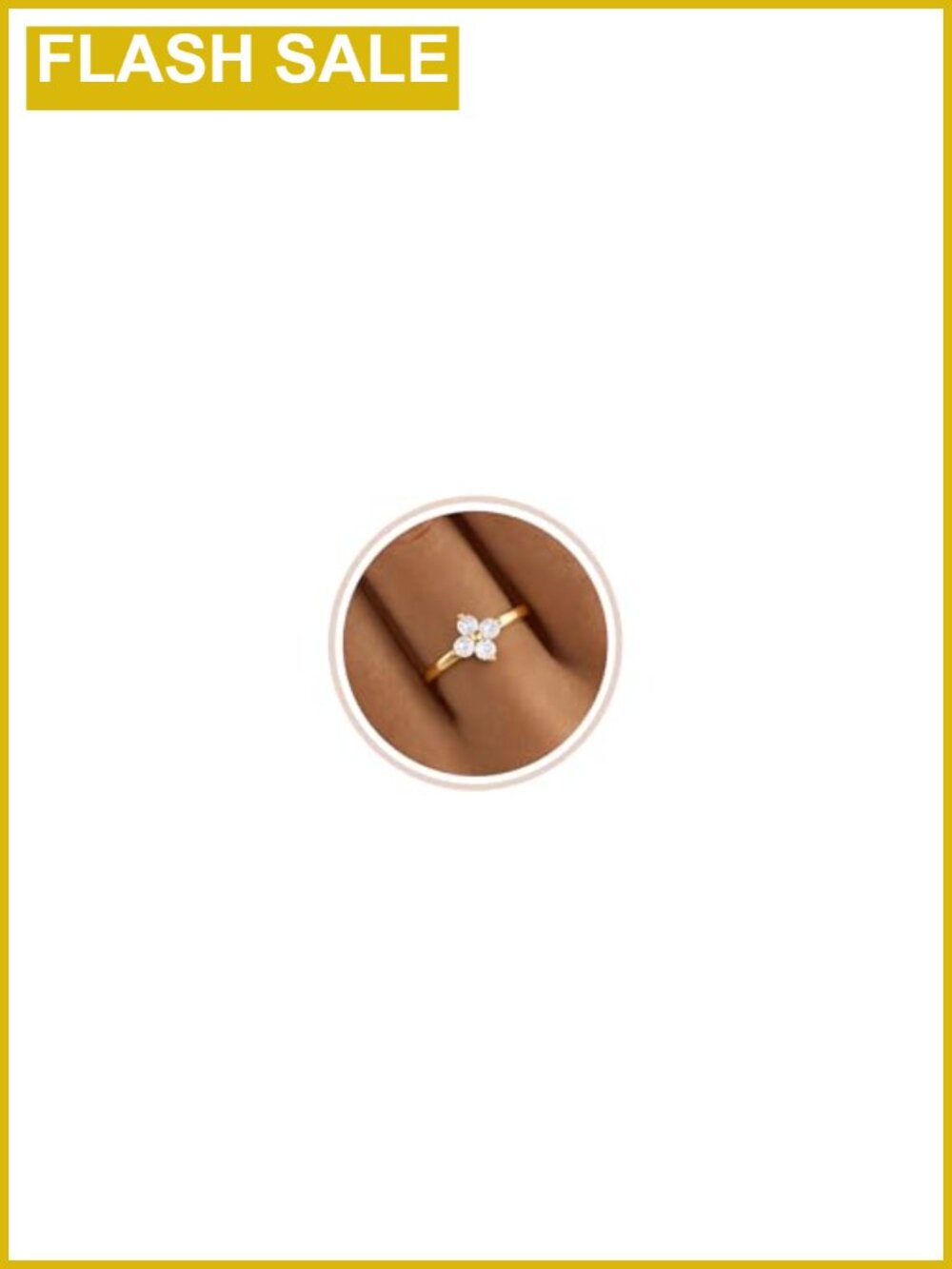 14K Gold Plated Stackable Rings Non Tarnish Cubic Zirconia Clover Women